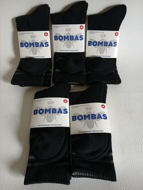 Bombas Women's Or SzMedium Men's Crew Socks - Black (5 Pack)